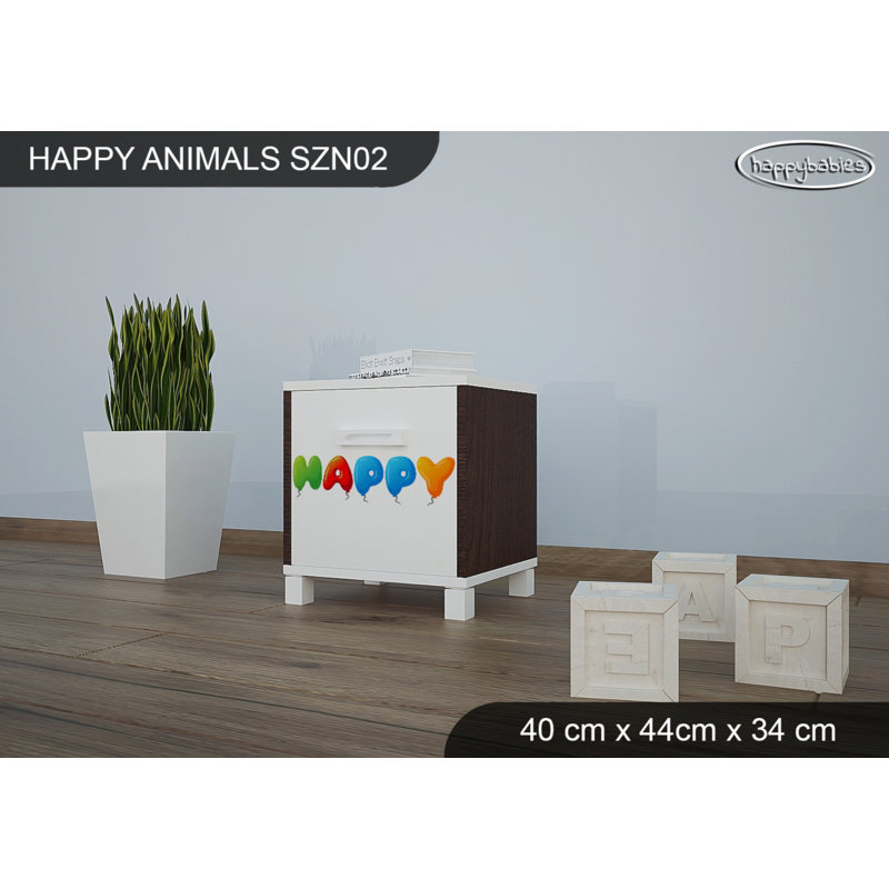 Nightstand, White/Chestnut