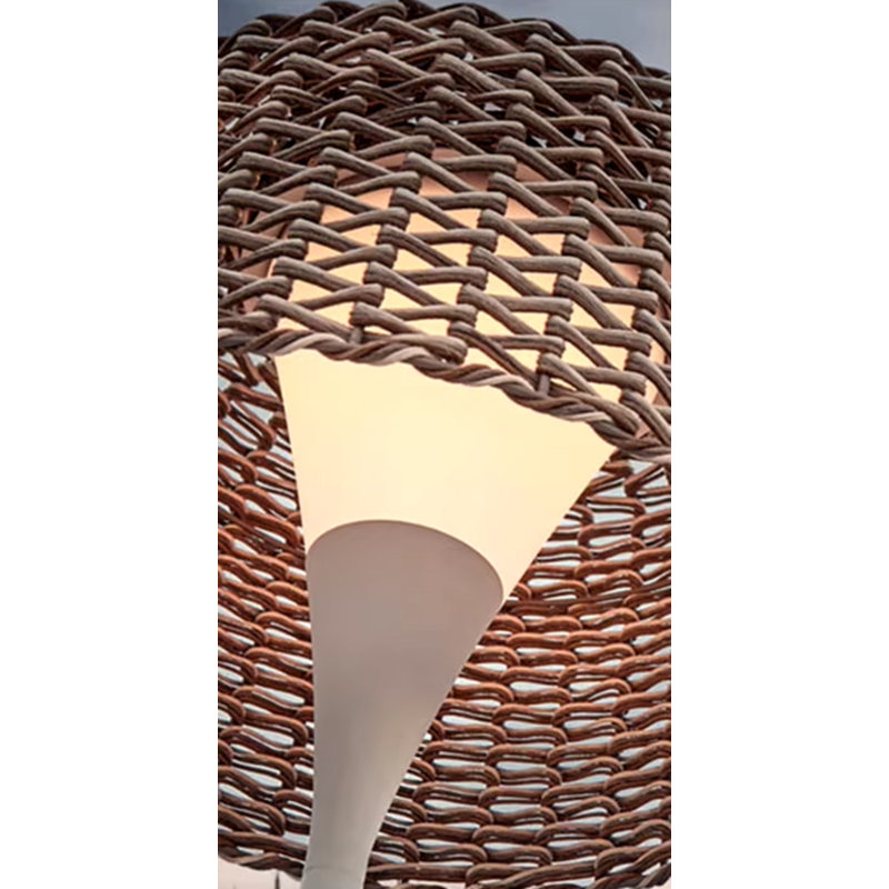 Serenity Metal And Rattan Floor Lamp | 3000K LED Light Lamp For Indoor And Outdoor