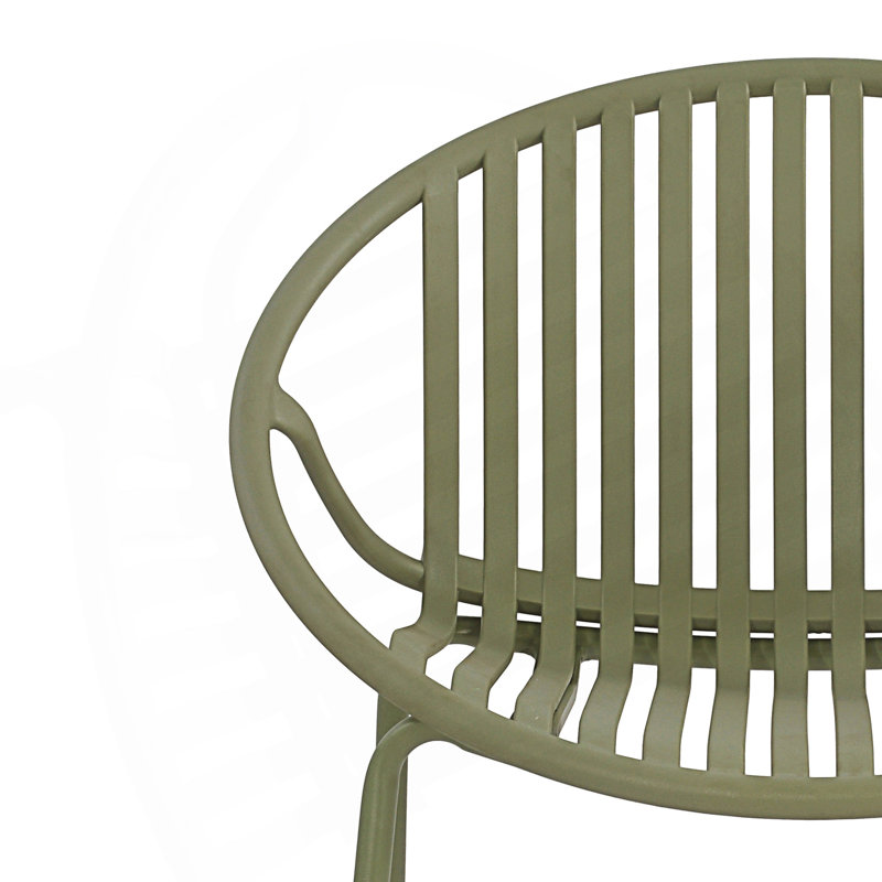 7 Pieces Outdoor Modern Dining Set With Stackable Chair, Green