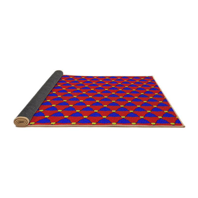 Tapis rouge / bleu Power Loom, Carré 5 pi