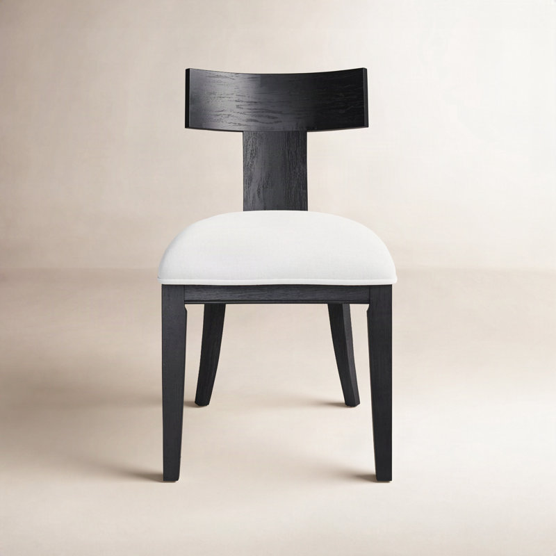 Tegan 18'' H Upholstered Oak Side Chair, Charcoal
