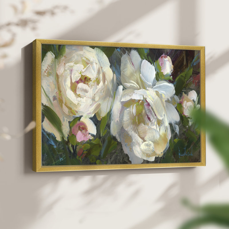 Garden Peonies Duo -Framed Print - Restickable