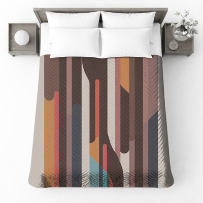 Couvre-lit matelassé à rayures verticales colorées toutes tailles
