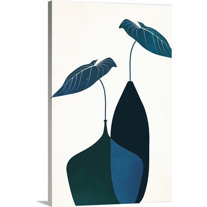 Art scandinave Bouquet - bleu, Toile tendue, H 18 po x l 12 po