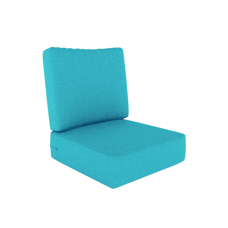 Coussin de dossier extérieur, Turquoise, 21 po x 21 po
