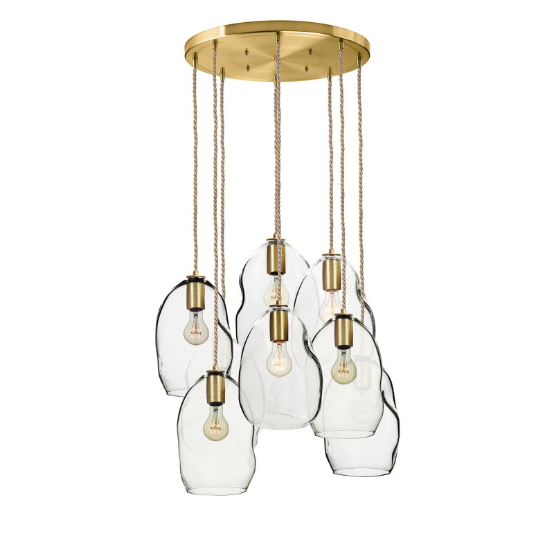 Bubble 8 - Light Chandelier, 100" H x 18" W x 18" D, LED, Brass