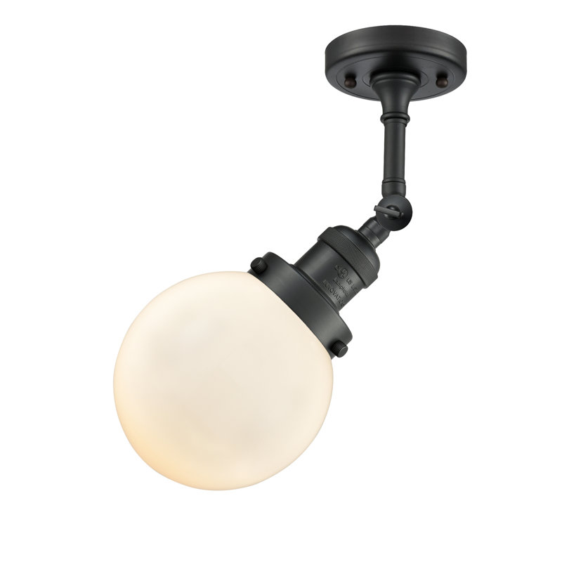 Clementina Dimmable Bath Sconce, Matte White Cased, 6 Watt Vinage LED Bulb, Matte Black