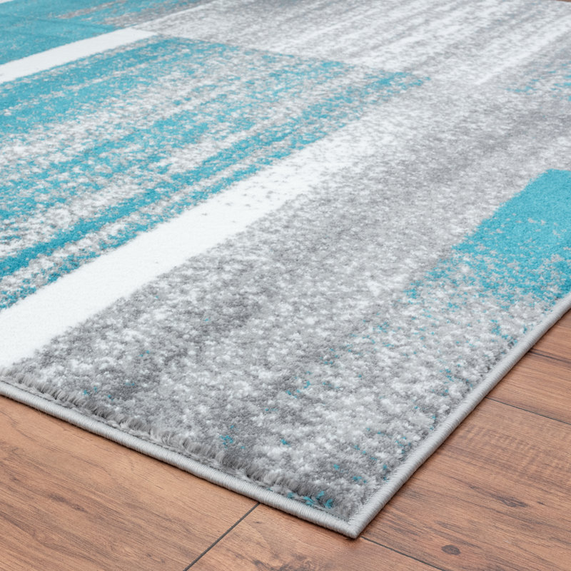 Tapis turquoise Alaysiah, Rectangle 5 pi x 7 pi