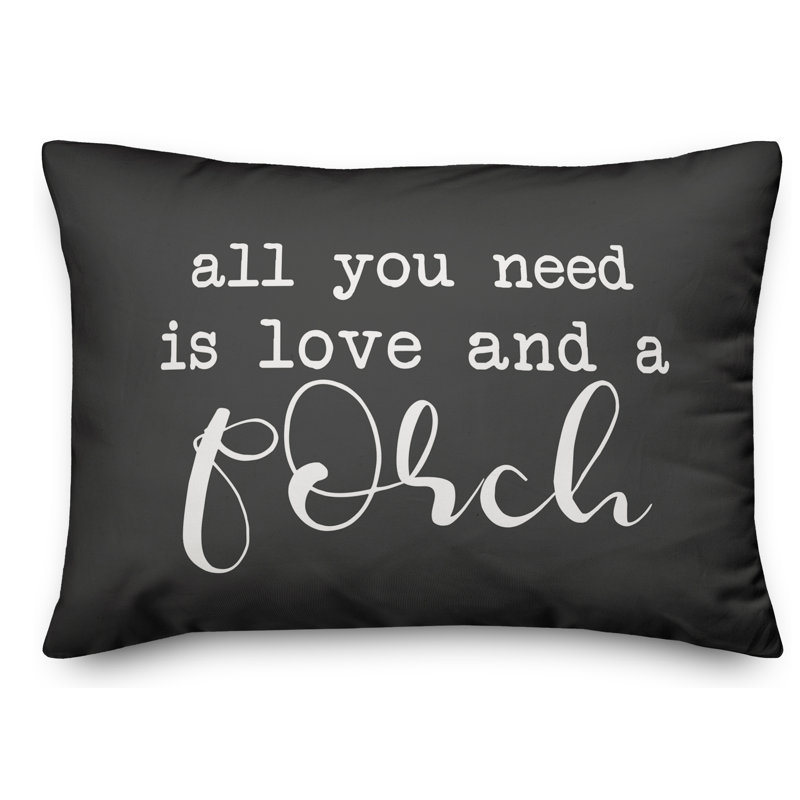 Outdoor Throw Pillow, Charcoal