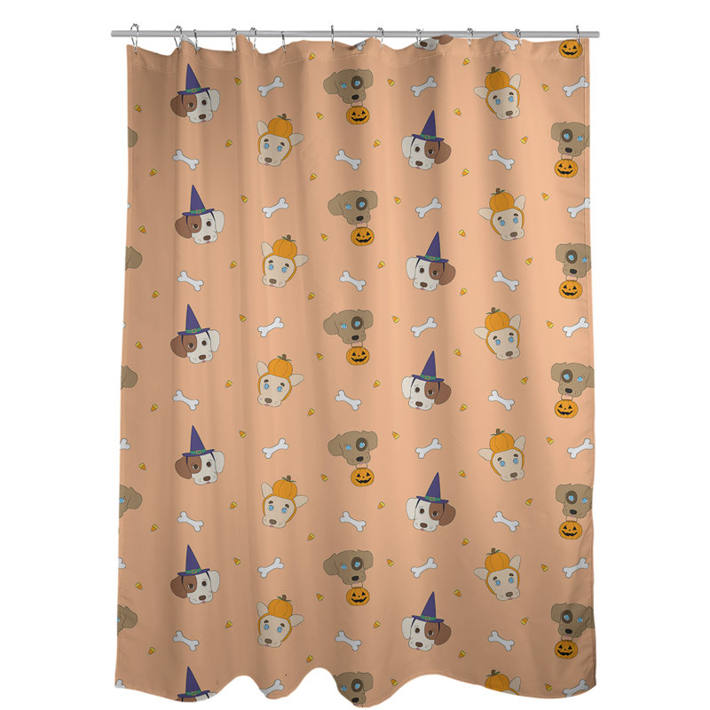 Shower Curtain, Orange, No