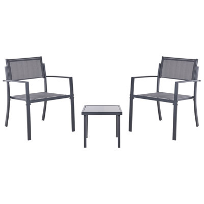 Bistro Set Castone Metal Grey