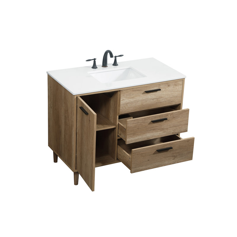 Ensemble de meuble-lavabo simple 42 po Baldwin, Chêne naturel