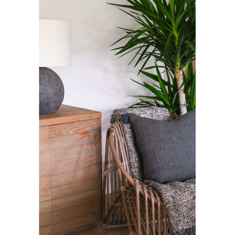 Montauk Square Pillow Cover & Insert, Charcoal