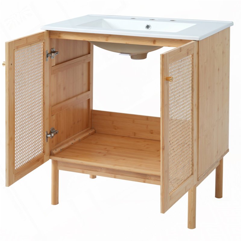 Bathroom Vanity with Ceramic Sink, Wood