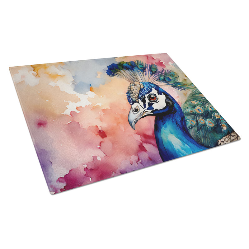 Peacock Glass Cutting Board