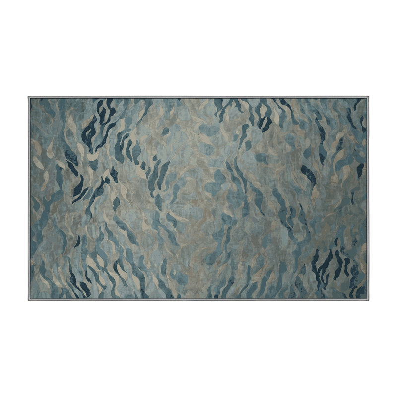 Machine Washable Gray Area Rug, Rectangle 2' x 5'