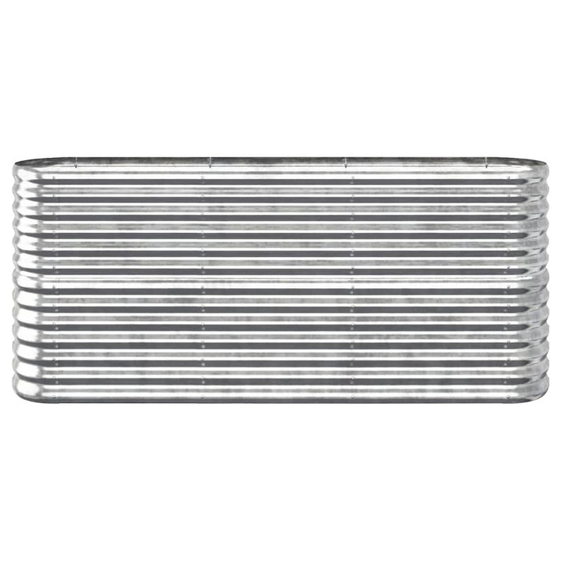  Boîte à fleurs d'extérieur en acier galvanisé avec jardin Garden, Argent, H 26,8 po x l 15,7 po x P 59,8 po