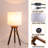 18.11" Walnut Wood Tripod Table Lamp with Fabric Drum Shade, cULus Certified for Bedroom Nightstands, Living Room Side Tables, Home Offices or Modern Decor