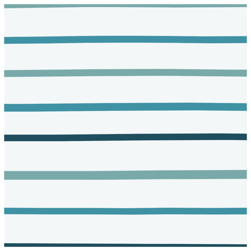 Tapisserie murale rayures bleues et blanches, H 68 po x l 80 po avec 4 œillets