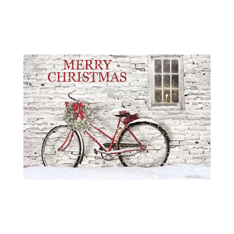 «Merry Christmas Bicycle» par Lori Deiter, impression sur toile tendue, H 8 po x l 12 po x P 0,75 po