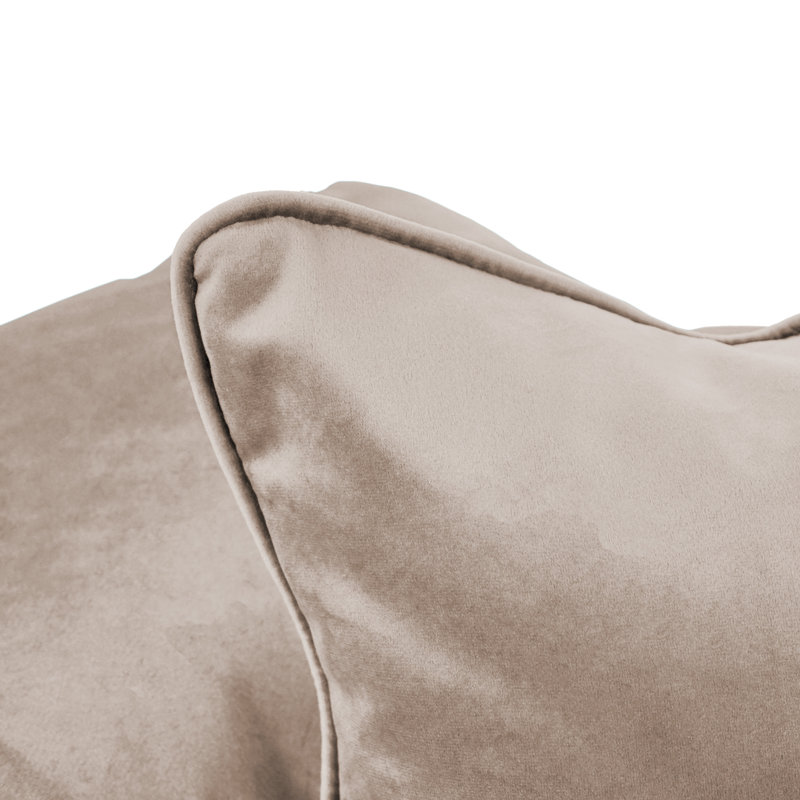 Rectangle Lumbar Microfiber Pillow with Piping, 2-pack, Caffe, Rectangular 16"H x 24"W