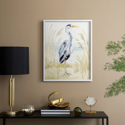 Heron on the Coast I, reproduction encadrée - bois massif