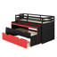 Lit mezzanine avec bureau coulissant, lit gigogne, tiroirs de rangement et marches Gaming & Workstation-1949247311