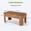 Table basse 47,24 "en bois massif, table de ferme rectangulaire avec pieds courbés pour le salon