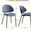 Chaises de salle à manger 4 pièces en cuir de polyuréthane, chaises de style moderne Mid-Century, avec dossier arqué, convenant aux salles à manger et aux cuisines (bleu)