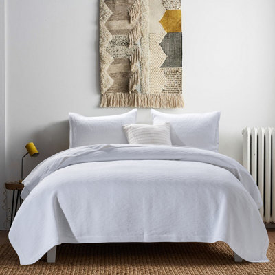 Cotton Percale Abstract Coverlet