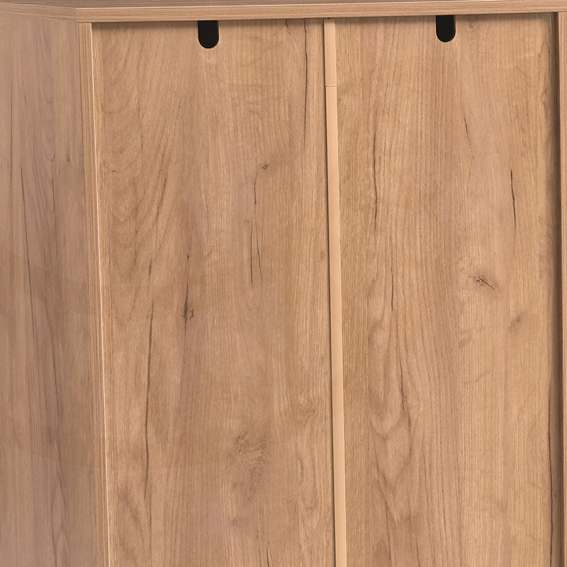 Elegant Classic Shoe Storage Bench with Soft Cushion and Adjustable Panels, Perfect for Entryway and Living Room, Oak