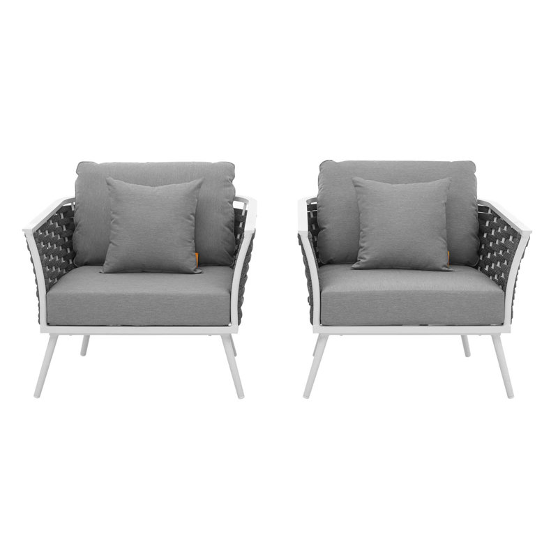 Stance Aluminum Armchair Set of 2, Gray