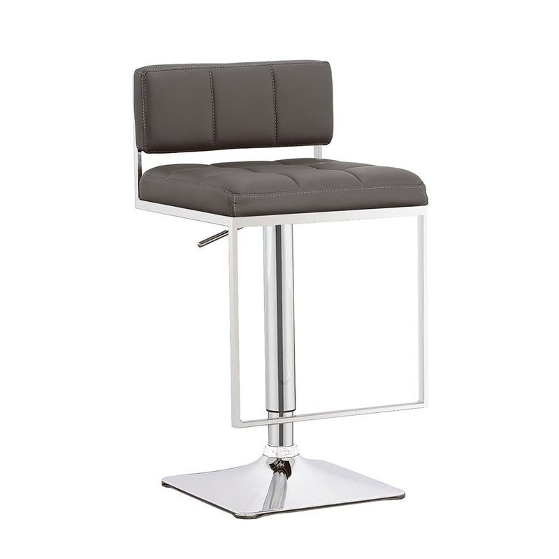 Tabouret de bar réglable gris et chrome