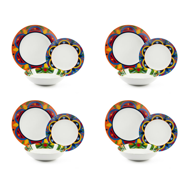 Cancun Porcelain Dinnerware - Service for 4