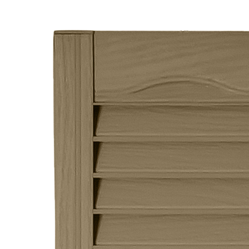 Custom Louvred Shutter with Cathedral Top, Potters Clay, 56", 7"