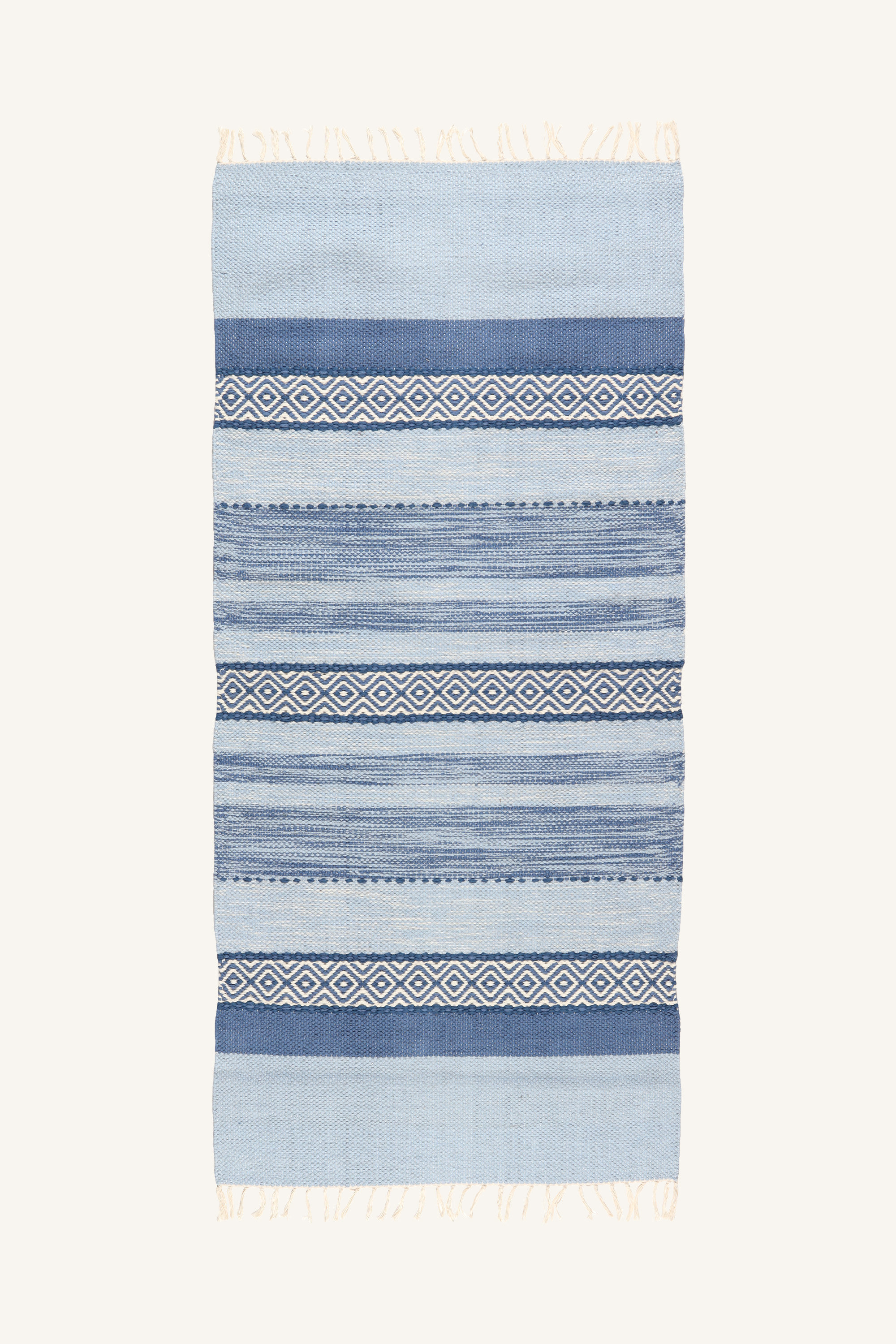 Highland Dunes Puck Åby Flatweave Cotton White/Blue Rug | Wayfair.co.uk