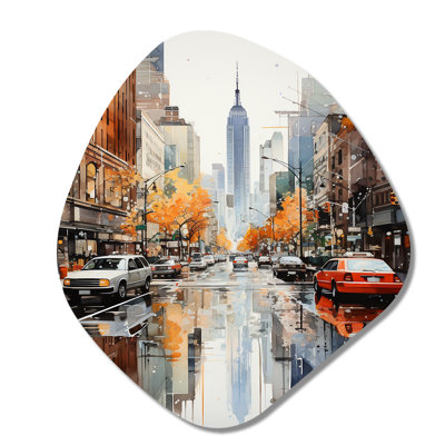New York Financial District Collage - New York Nebula Shape Metal Wall Sculpture