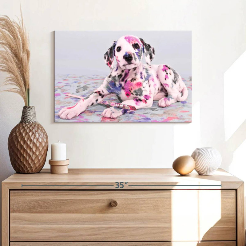 Impression sur toile Naughty Dalmatian, H 16 po x l 24 po x P 1,25 po