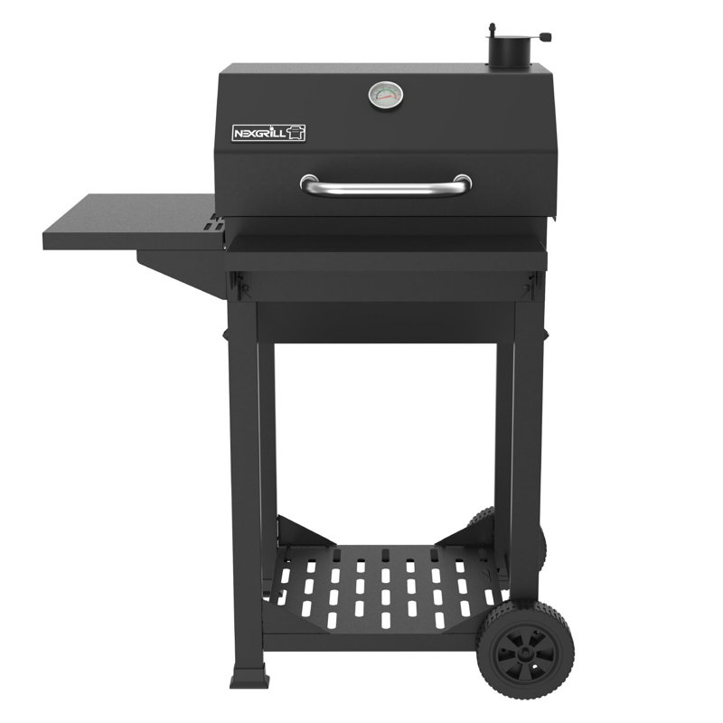 Nexgrill 22 in. Barrel Charcoal Grill with Side Shelf and Front Shelf