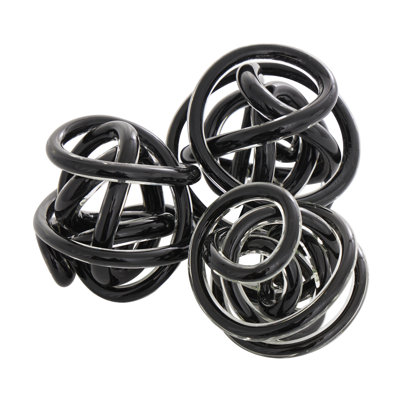 Benvenuta Glass Knotted Ball Knot Decorative Sculpture Set