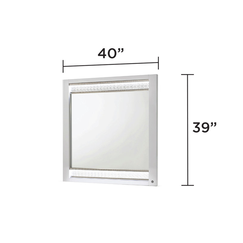Miroir de style moderne en blanc (miroir inclus seulement)