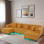 Canapé modulaire moderne en forme de U avec bande lumineuse à DEL RVB et 6 coussins-620835225