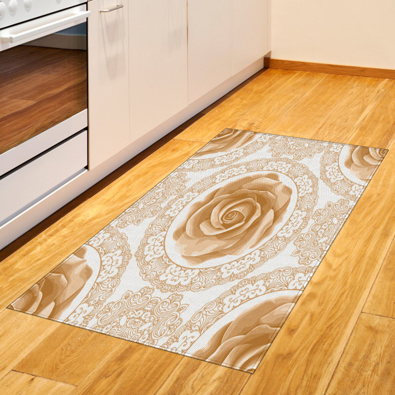 Floral High Density Long Fiber Poly Threads Decorative Area Rug Carpet, Rectangle 2'7" x 5'
