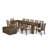 14 Pieces Extendable Dining Set Includes 1 Rectangle Xtenczar Table, 1 Coffee Table, 12 Polyester Fabric Stackable Dining Chairs - (Finish Option)-1204595878-1204595881