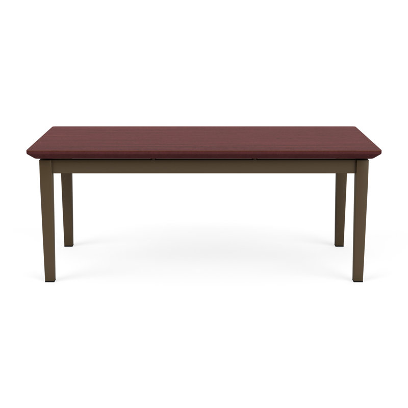 Table basse en acier Lenox, Acajou Chelsea, Bronze