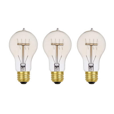 60 watts, a19 incandescente, ampoule à intensité variable, blanc chaud (2200k) e26/moyen (standard) base