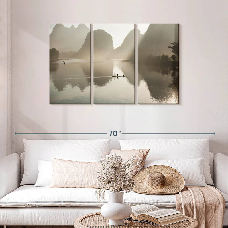 Kavia Li River Mountain Scene, 28" H x 45" W