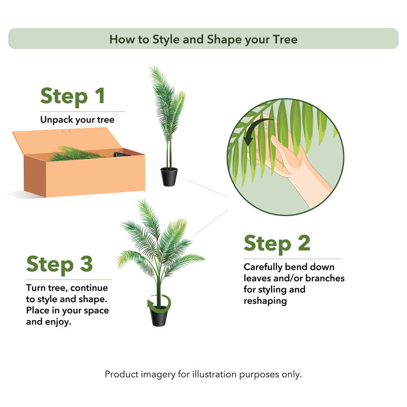 84'' Faux Palm Tree in Stone Planter