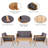 Acacia 4 - Person Patio Conversation Set with Cushions-1881745670