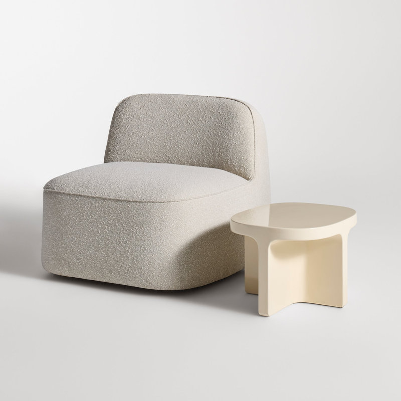 Small Talk Outdoor Side Table, 12" H x 20" W x 16" D, Ivory